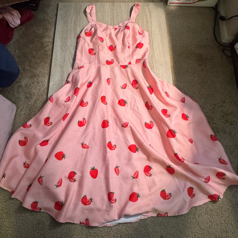 Pink Strawberry vintage style Pin-up dress